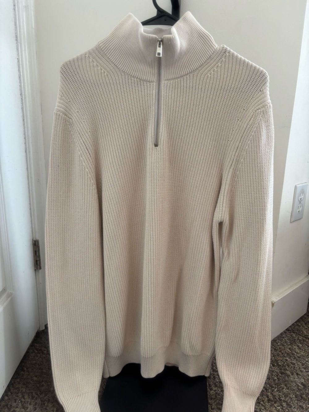 Zara Cream Half-Zip Mock Neck Sweater